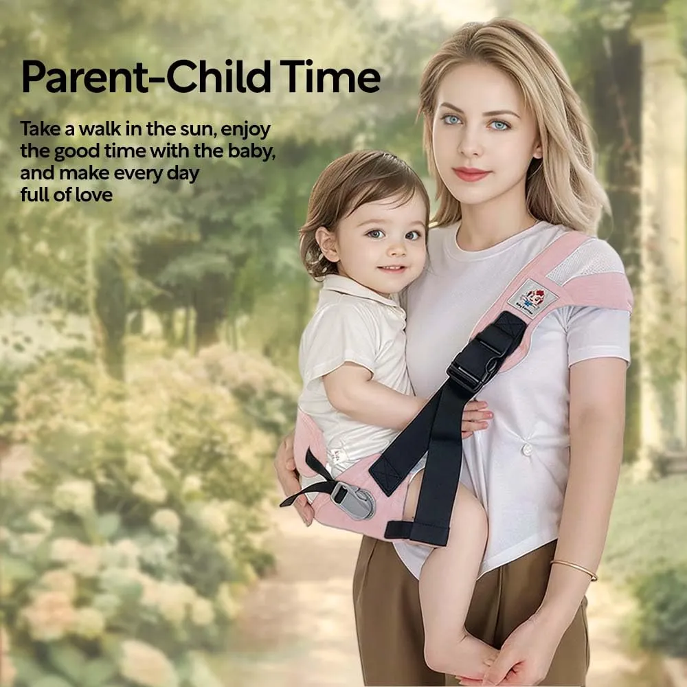 Baby Sling Carrier The Latest Safe and Breathable Anti-Slip Hip Pad Toddler Carrier Baby Essentials for Baby Boys and Girls Carrying 8-35lbs Pink