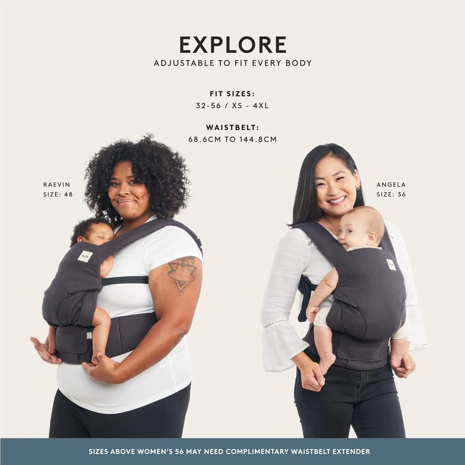 Baby Tula Explore Mesh Baby Carrier 7 – 45 lb, Adjustable Newborn to Toddler Carrier, Multiple Ergonomic Positions Front and Back, Breathable and Cool – Tula Coast   Mesh, Overcast