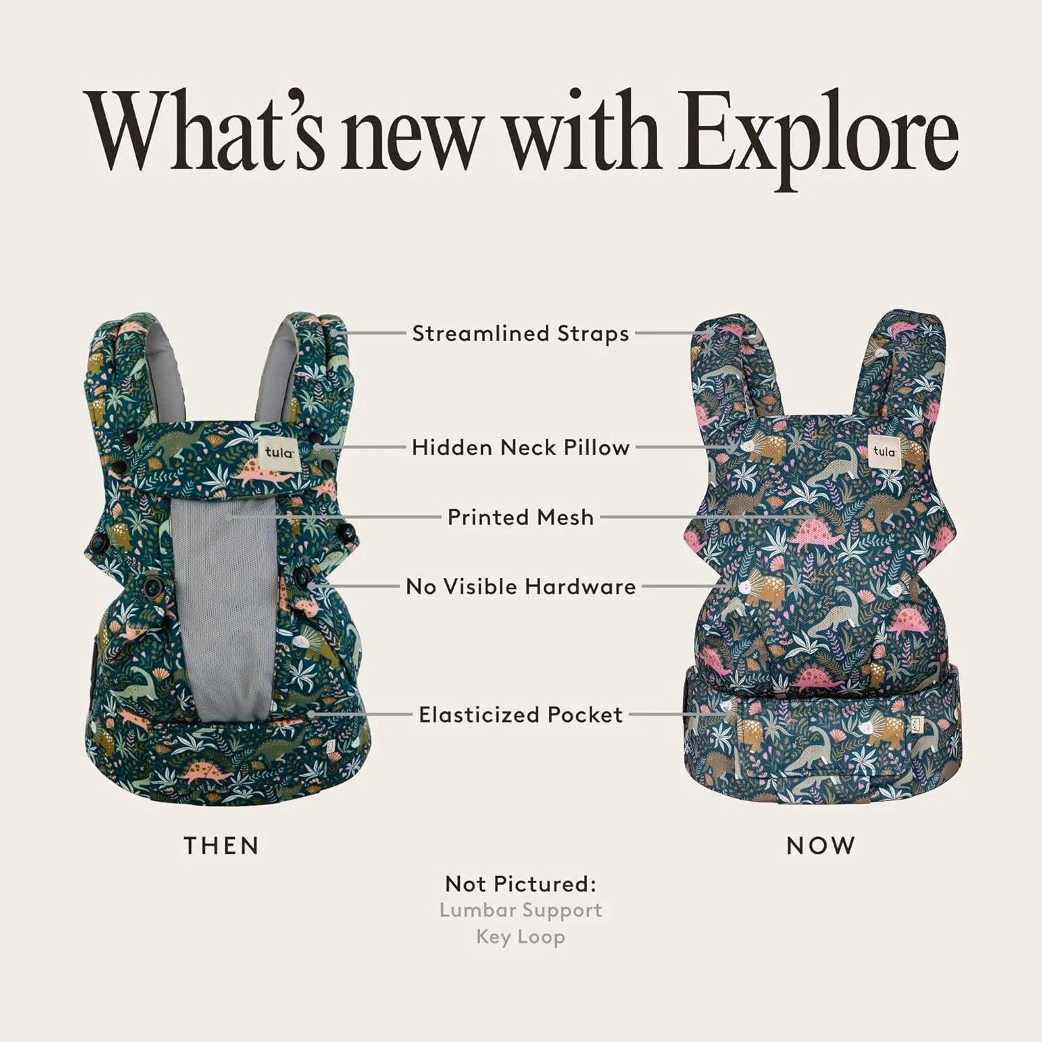 Baby Tula Explore Mesh Baby Carrier 7 – 45 lb, Adjustable Newborn to Toddler Carrier, Multiple Ergonomic Positions Front and Back, Breathable and Cool – Tula Coast   Mesh, Overcast