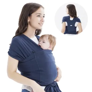 Baby warps Carrier,Softness Organic Cotton,Breathable Adjustable Strap Baby Hold Carrier for Newborn Up to 40 lbs (Navy Blue)