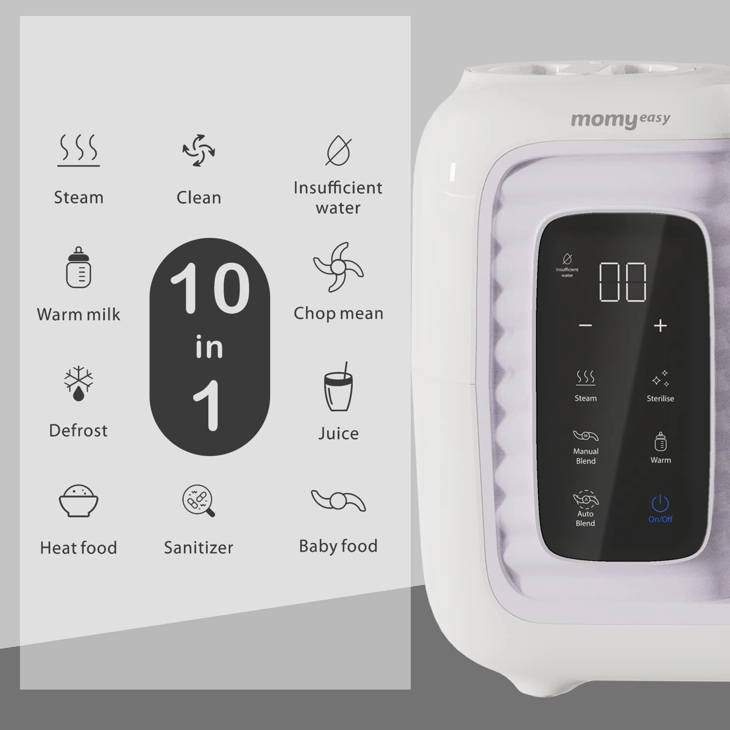 Baby Food Maker, Multifunction Baby Food Processor Chopper Grinder, Baby Food Steamer and Puree Blender in-One, with Bottle Warmer, Auto Cooking & Grinding with Touch Control Panel&Self Cleans
