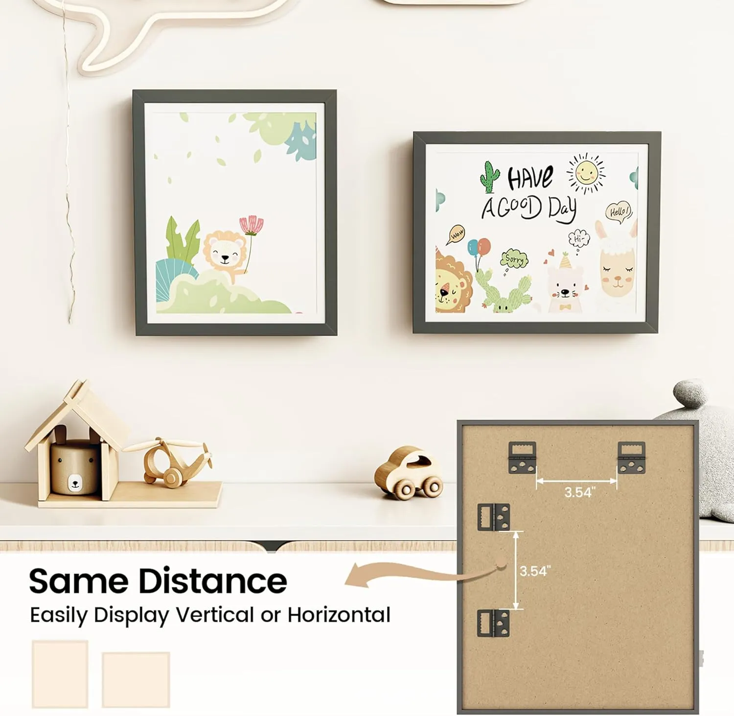 BAIJIALI Black Art Frames for Kids Artwork - Front Opening Holds 150 Drawings, 3D Crafts - 2 Packs 8.5x11 with mat or 9x12 without Mat