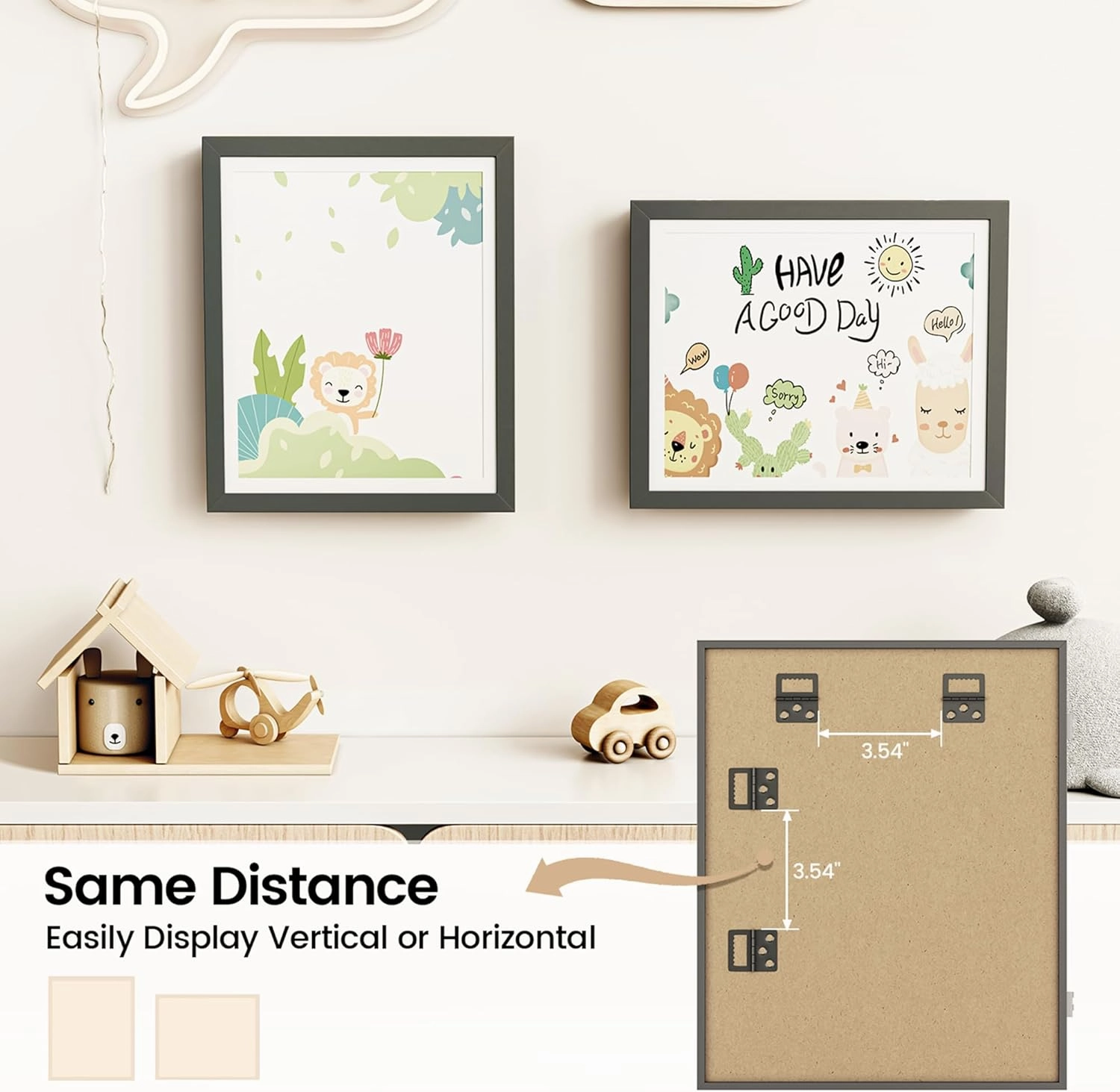 BAIJIALI Black Art Frames for Kids Artwork - Front Opening Holds 150 Drawings, 3D Crafts - 2 Packs 8.5x11 with mat or 9x12 without Mat