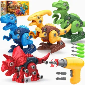 BAODLON Dinosaur Toys for 3-7 Year Olds - Building Dinosaurs with Electric Drill - Educational STEM Construction Toy - Christmas & Birthday Gift