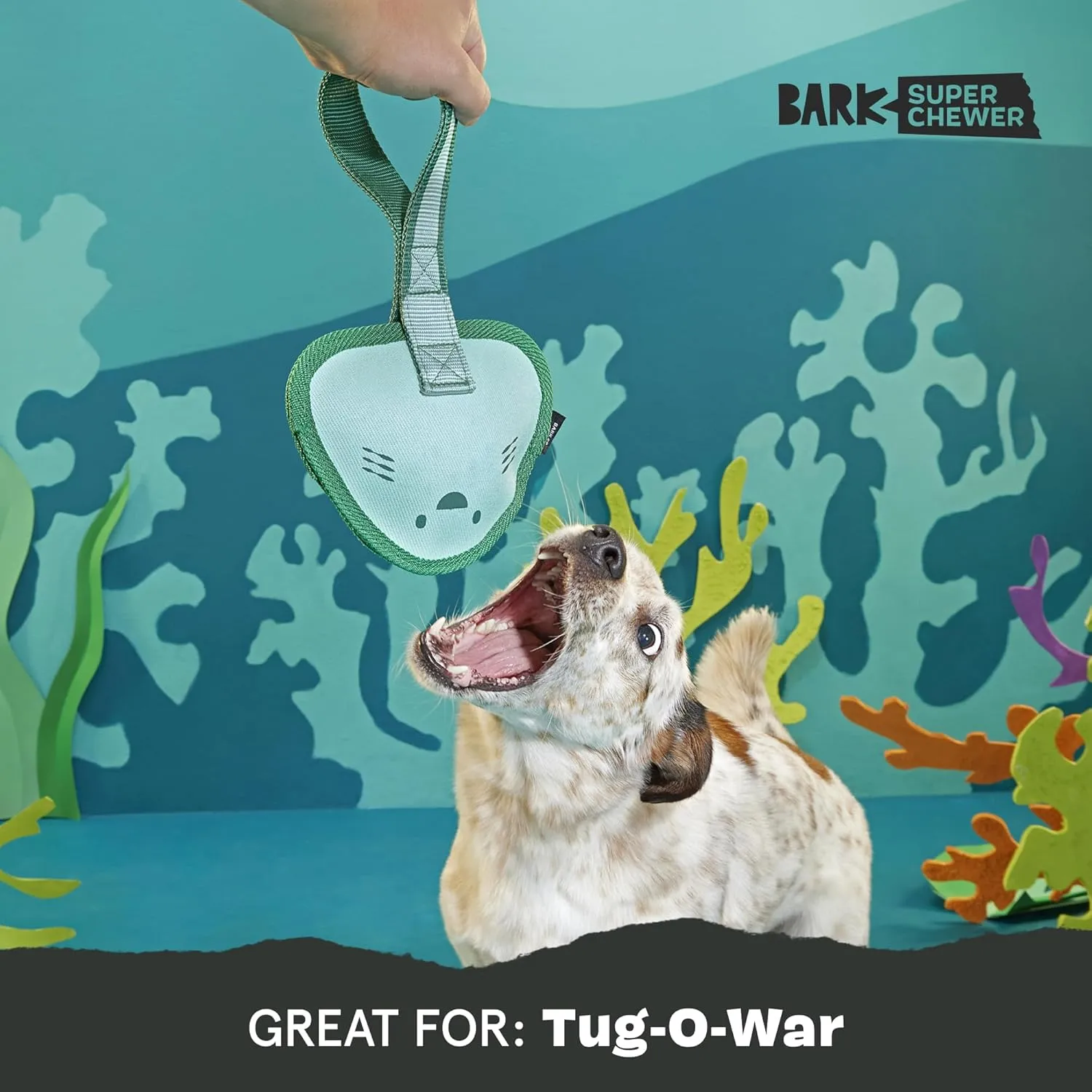 Barkbox Flingray Dog Toy for Large Aggressive Chewers – Durable with Squeaky Rubber Core, Perfect for Tough Play and Long-Lasting Fun
