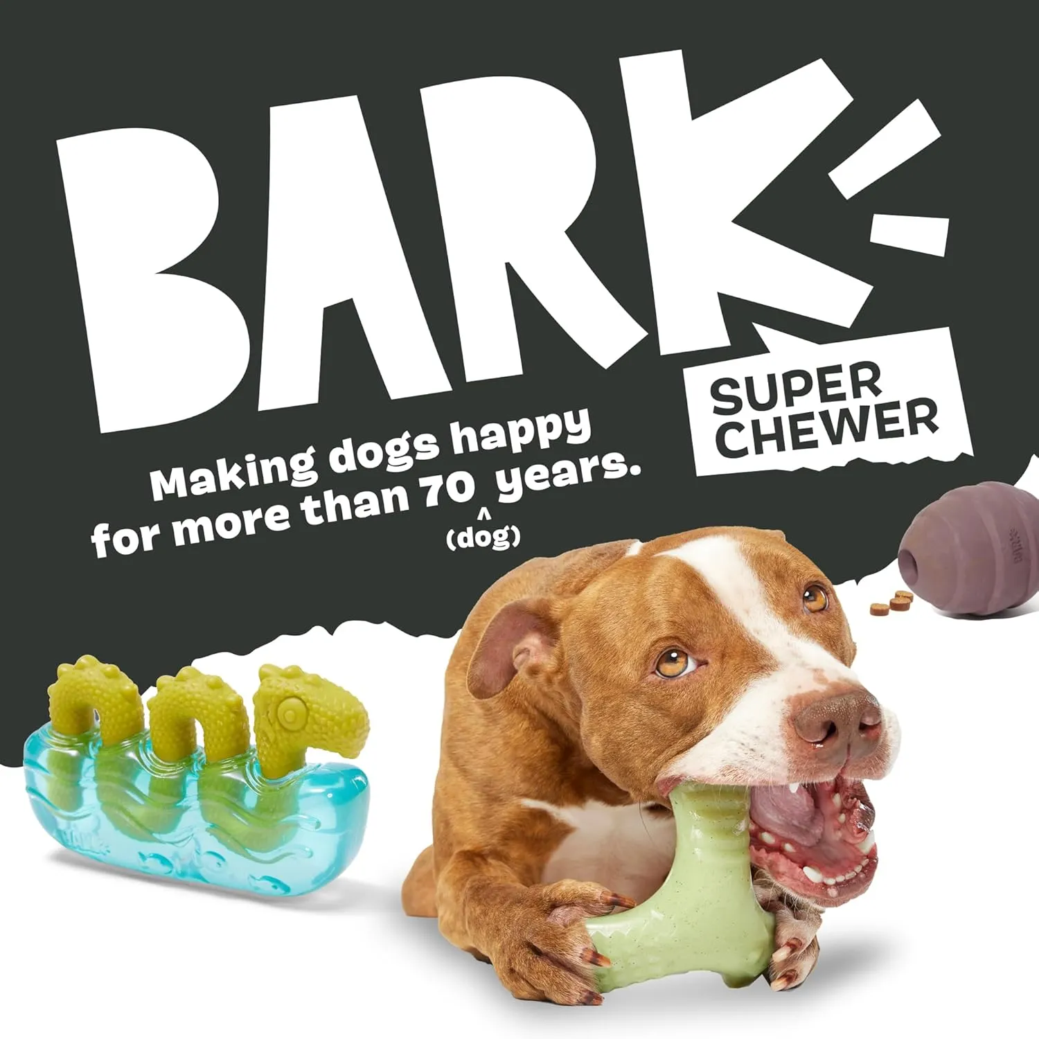 Barkbox Flingray Dog Toy for Large Aggressive Chewers – Durable with Squeaky Rubber Core, Perfect for Tough Play and Long-Lasting Fun