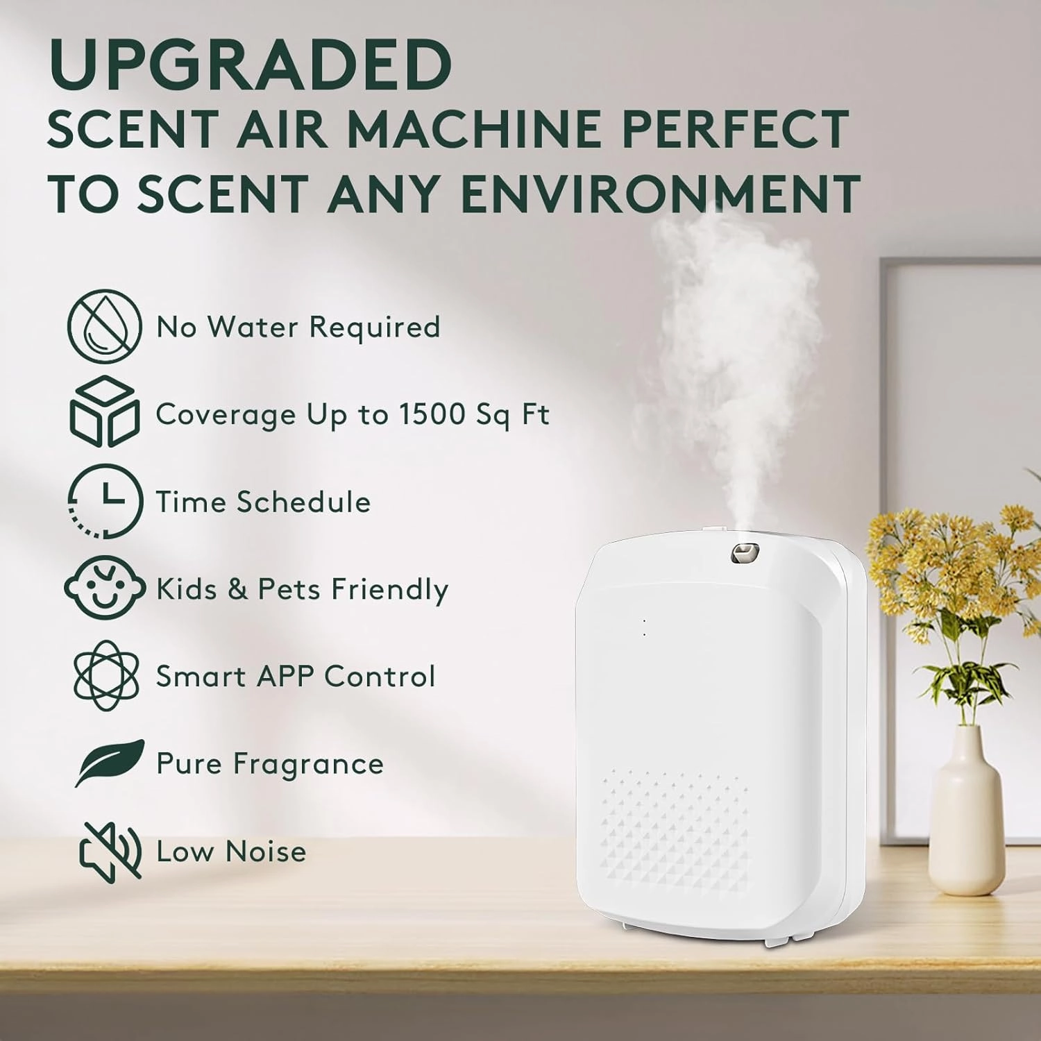Barthelemy Smart Scent Air Machine for Home, 1500 Sq. Ft Coverage Hotel Collection Diffuser with Smart Cold Air Tech, Bluetooth Cold Air Diffusers with Smart APP Control for Home, Hotel, Spa, Office