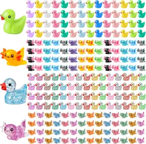 Barydat 200 Pcs Tiny Resin Animals Mini Resin Figures Duck Bulk Axolotls for Hide and Seek, Small Variety Animals Micro Garden Landscape Ornament Dollhouse Party Favors Crafts