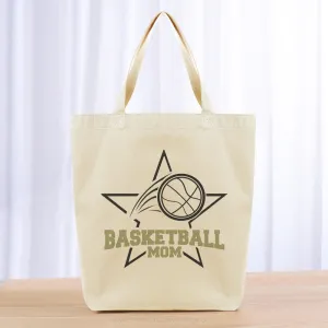 Basketball Mom Tote Bag - black khaki