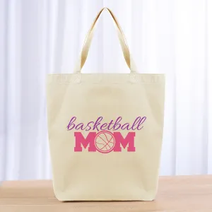 Basketball Mom Tote Bag - purple hot pink