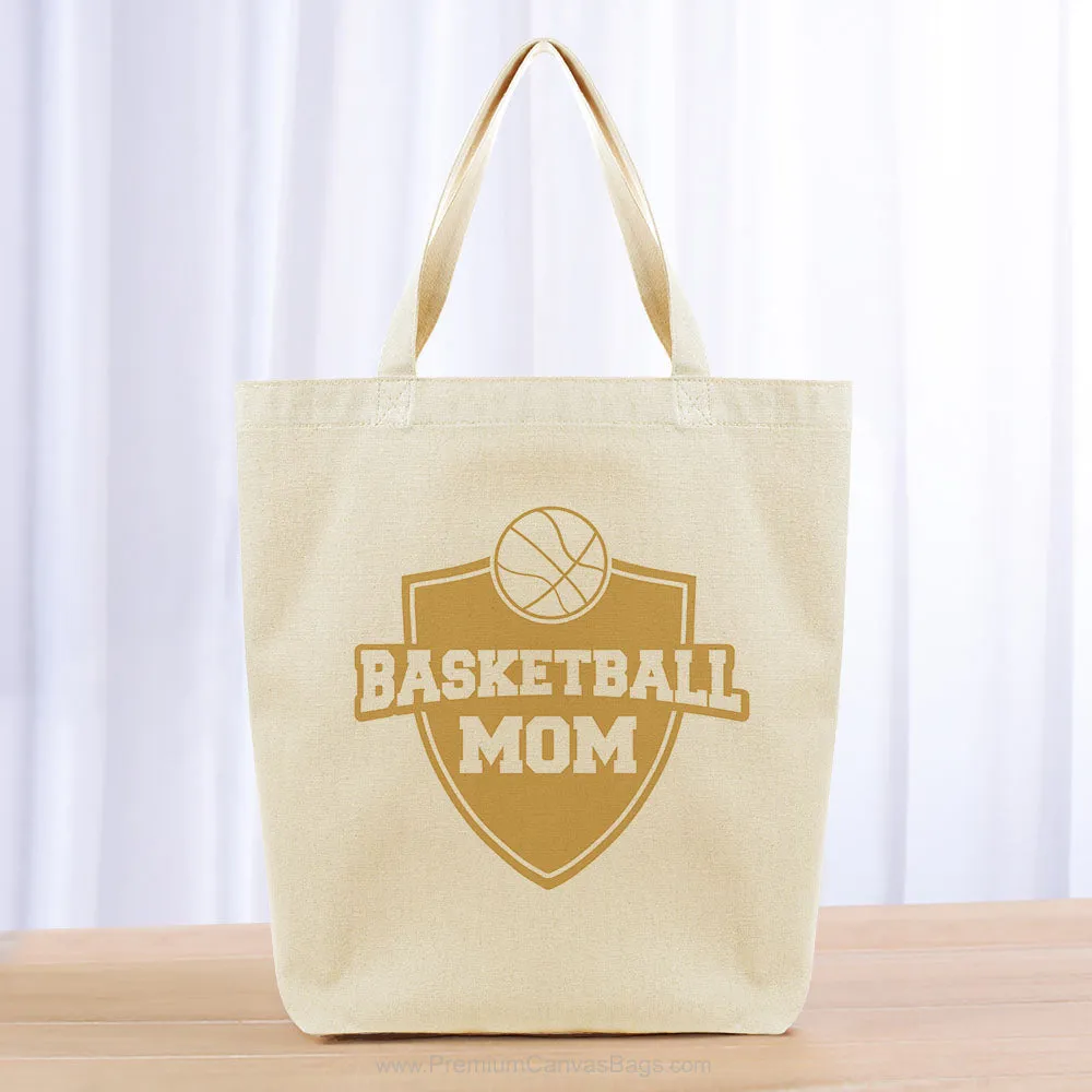 Basketball Mom Tote Bag - yellow orange