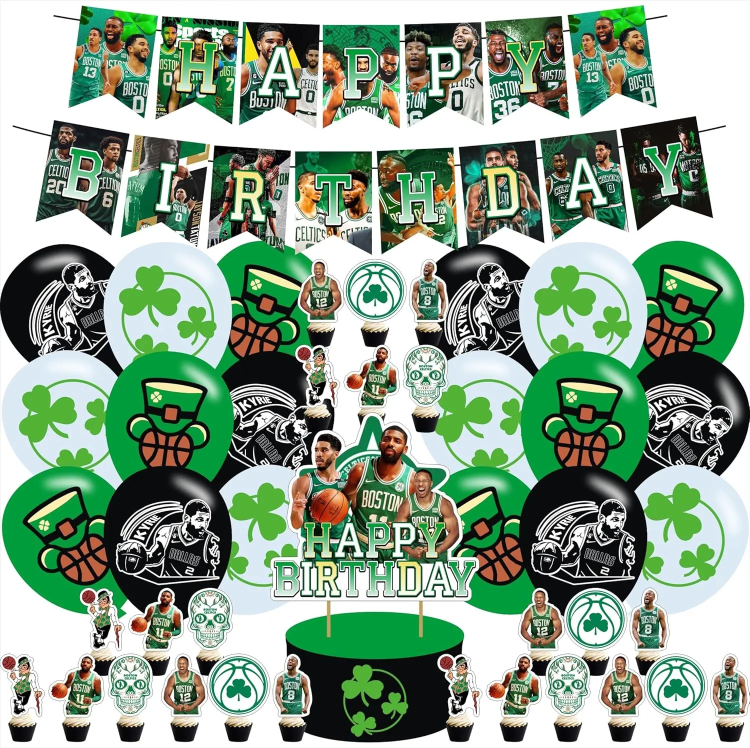 Basketball Party Decorations,Birthday Supplies For Basketball Includes Banner - Cake Topper 12 Cupcake Toppers 18 Balloons