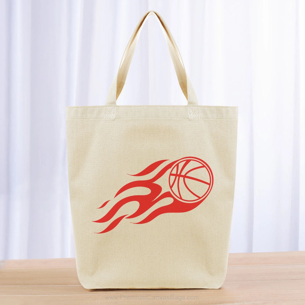 Basketball Flame Tote Bag - red