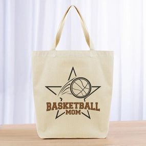 Basketball Mom Tote Bag - black brown