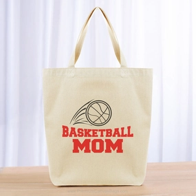 Basketball Mom Tote Bag - black red