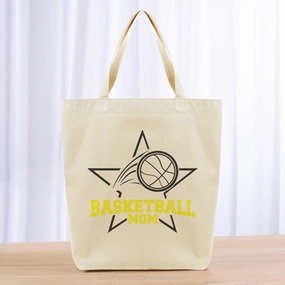 Basketball Mom Tote Bag - black yellow