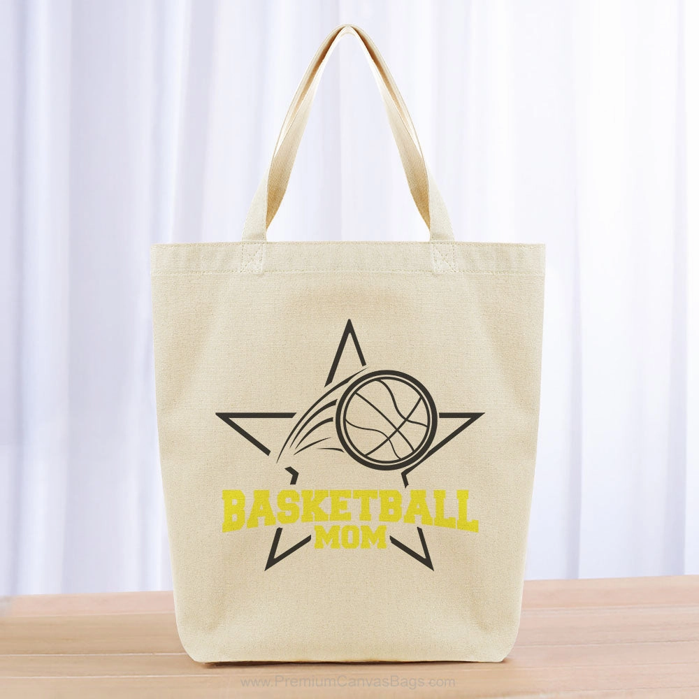 Basketball Mom Tote Bag - black yellow