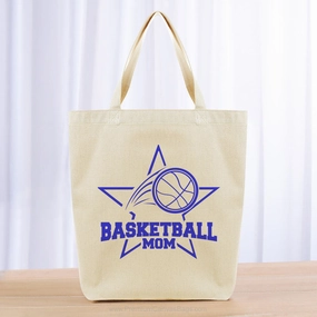 Basketball Mom Tote Bag - blue