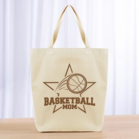 Basketball Mom Tote Bag - brown
