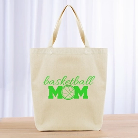 Basketball Mom Tote Bag - green