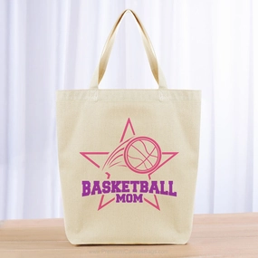 Basketball Mom Tote Bag - hot pink purple