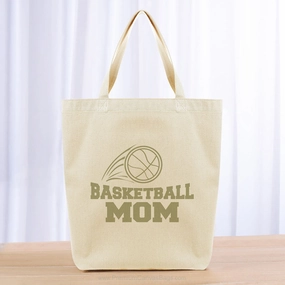 Basketball Mom Tote Bag - khaki