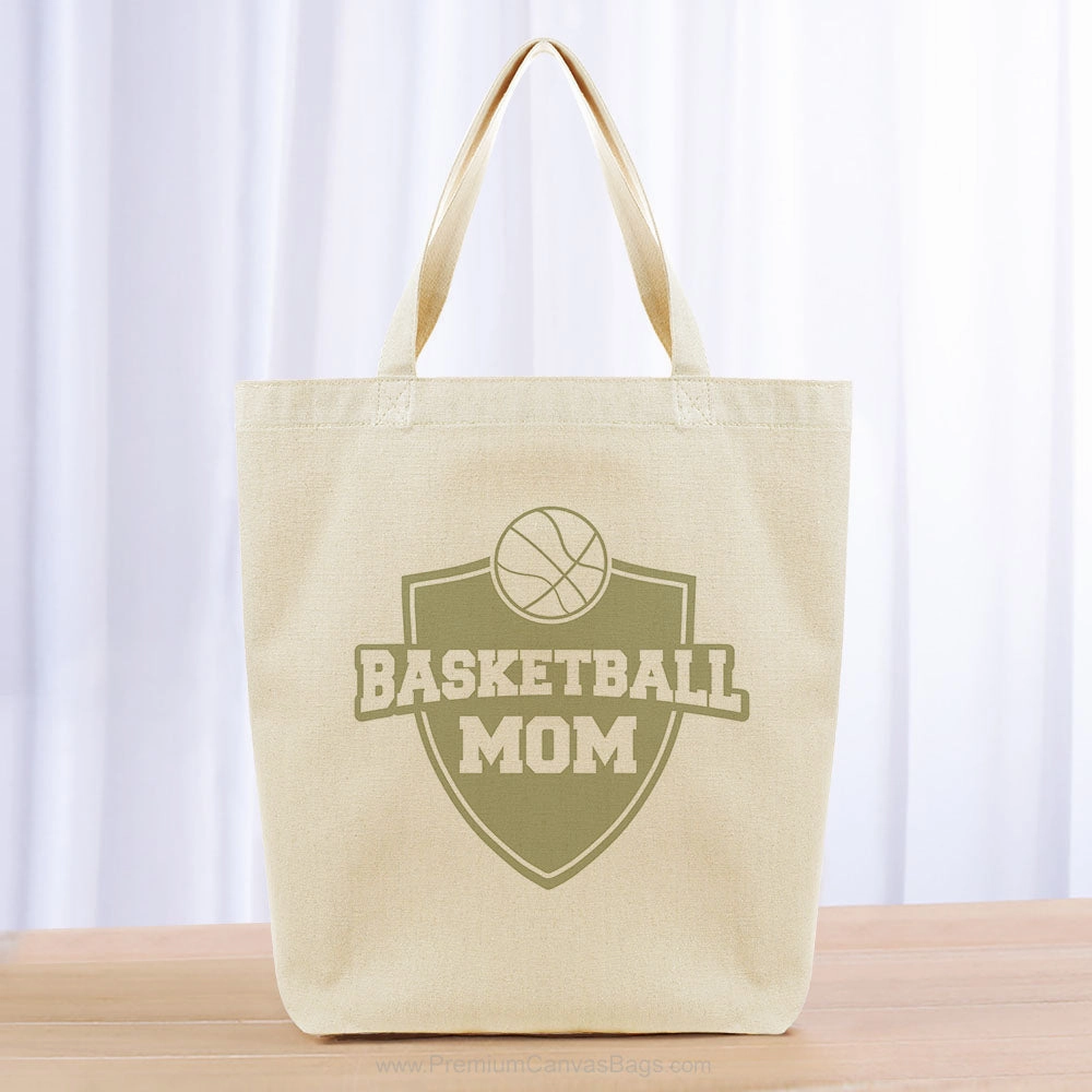 Basketball Mom Tote Bag - khaki