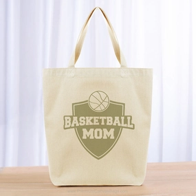 Basketball Mom Tote Bag - khaki