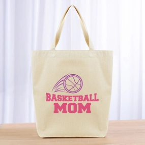 Basketball Mom Tote Bag - purple hot pink