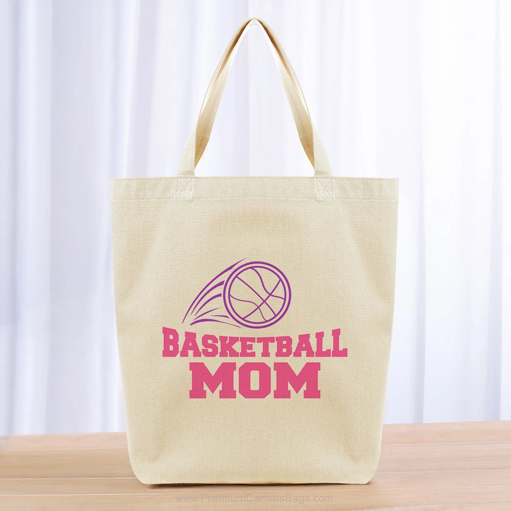 Basketball Mom Tote Bag - purple hot pink