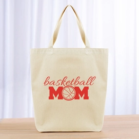 Basketball Mom Tote Bag - red