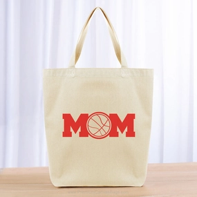 Basketball Mom Tote Bag - red