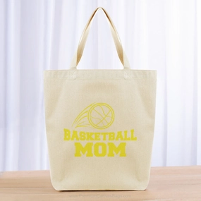 Basketball Mom Tote Bag - yellow
