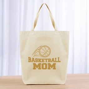 Basketball Mom Tote Bag - yellow orange