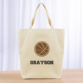 Basketball Tote Bag - black brown