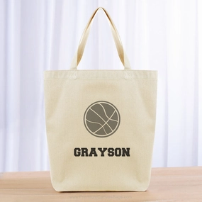 Basketball Tote Bag - black gray