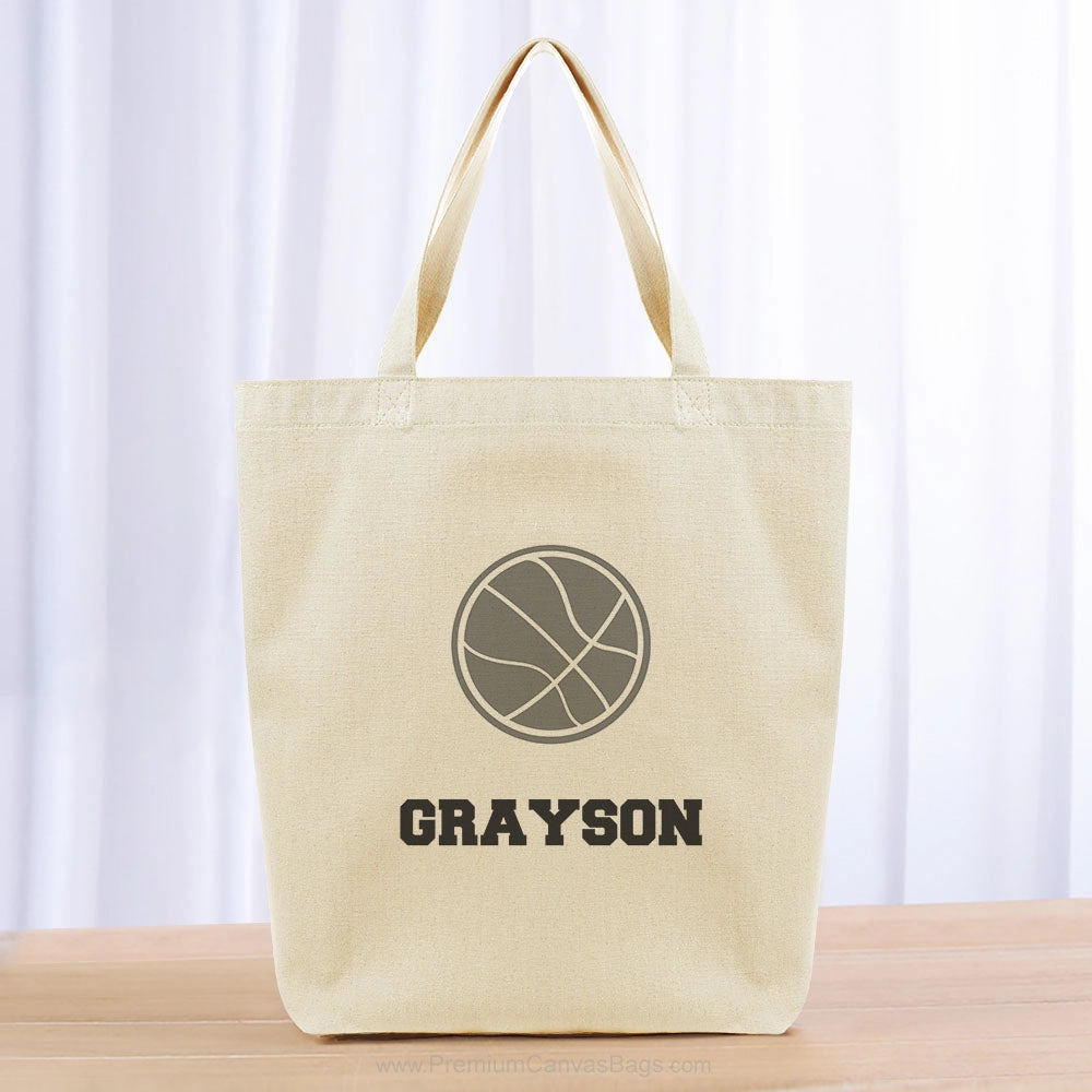 Basketball Tote Bag - black gray