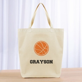 Basketball Tote Bag - black orange