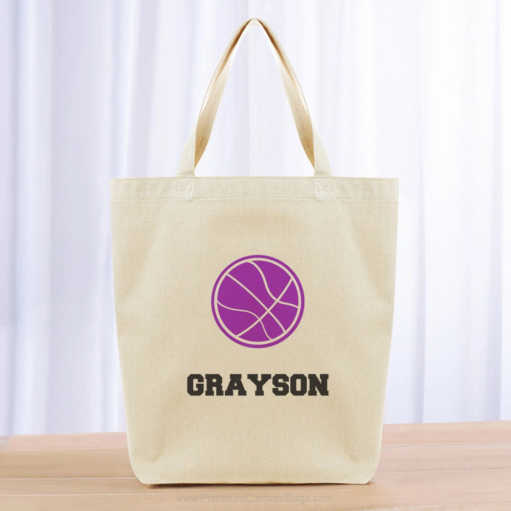Basketball Tote Bag - black purple