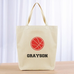 Basketball Tote Bag - black red