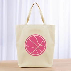 Basketball Tote Bag - hot pink