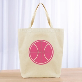 Basketball Tote Bag - hot pink