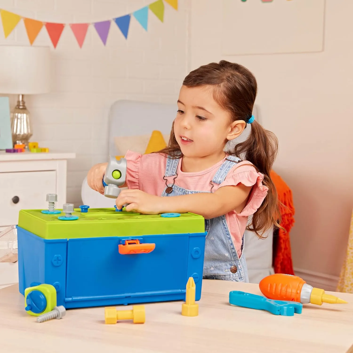 Battat – Kids Tool Set – Pretend Construction Toys – Durable Toy Tools – Toddler Tool Box – Busy Builder Tool Box- 3 Years  
