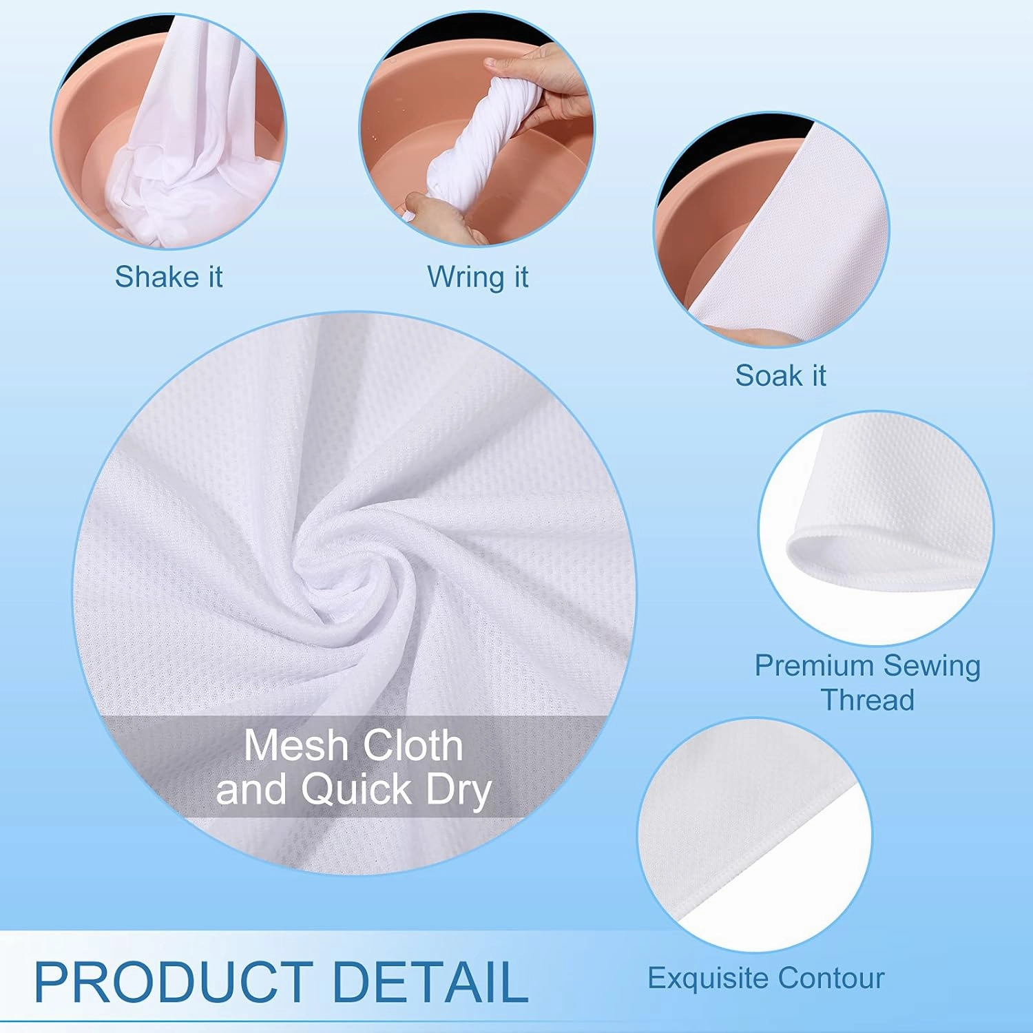 BBTO 12 Count Cooling Towels Bulk for Neck and Face 40"x12" Sublimation Blank Ice Breathable Soft Chilly Sweat Microfiber White Gym Golf Yoga Towels for Hot Weather Workout Sports