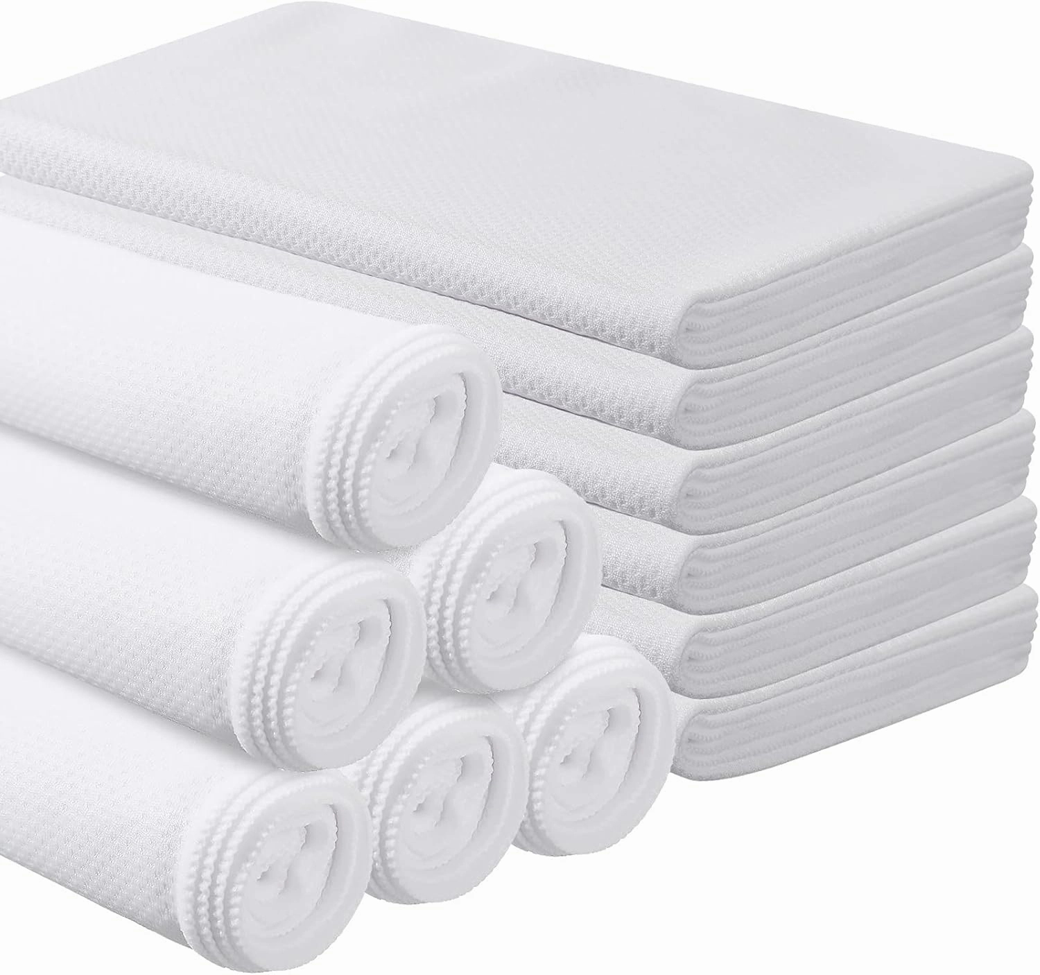 BBTO 12 Count Cooling Towels Bulk for Neck and Face 40"x12" Sublimation Blank Ice Breathable Soft Chilly Sweat Microfiber White Gym Golf Yoga Towels for Hot Weather Workout Sports