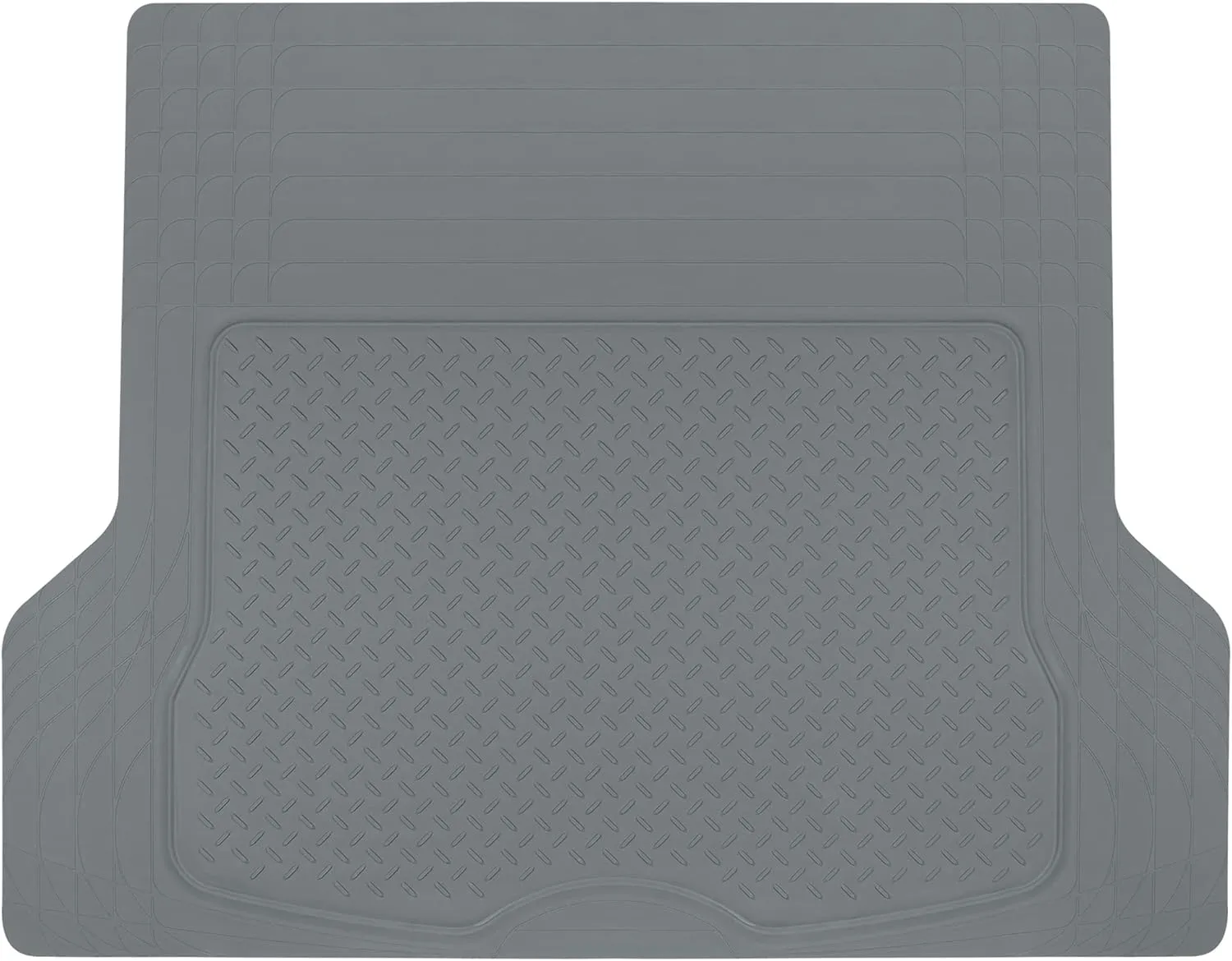 BDK Heavy Duty Rubber Cargo Mat Liner - All-Weather Trunk Protection, Trim-to-Fit Design for Cars, SUVs, Vans & Trucks - Non-Slip, Waterproof, Durable Cargo Floor Liner - 46" x 56.75" x 0.25" - Gray