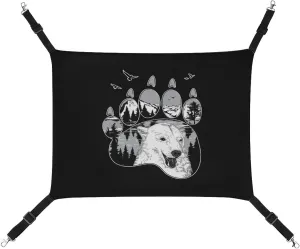 Bear Mountain Paw Cat Hanging Hammock Soft Breathable Pet Cage Dog Hammock with Adjustable Straps and Metal Hooks