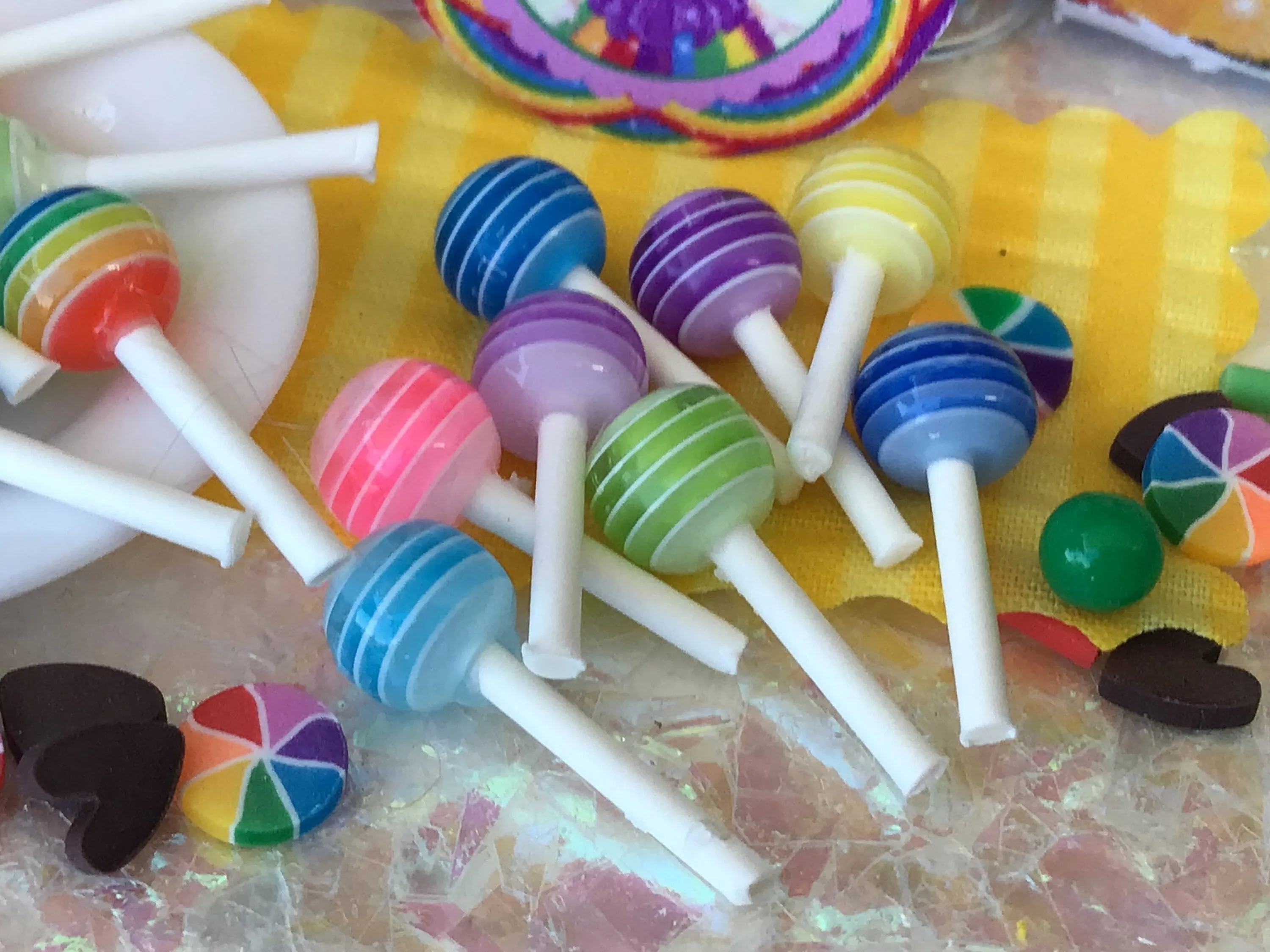 Beautiful Stripped Lollipops. Miniature, Fairy Garden, Dollhouse