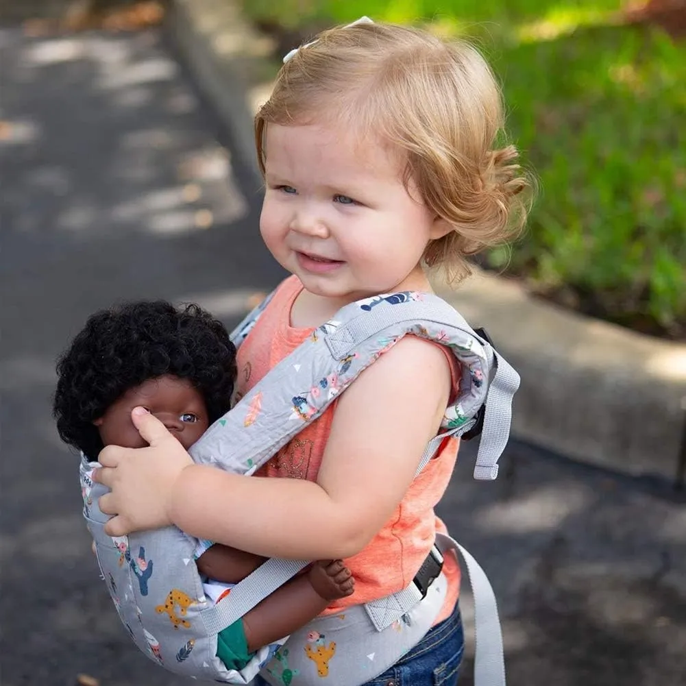 Bebamour Doll Carrier Original Reborn Baby Doll Carriers for Doll Toys Doll Carrier for Girls and Boys (Green Flower)