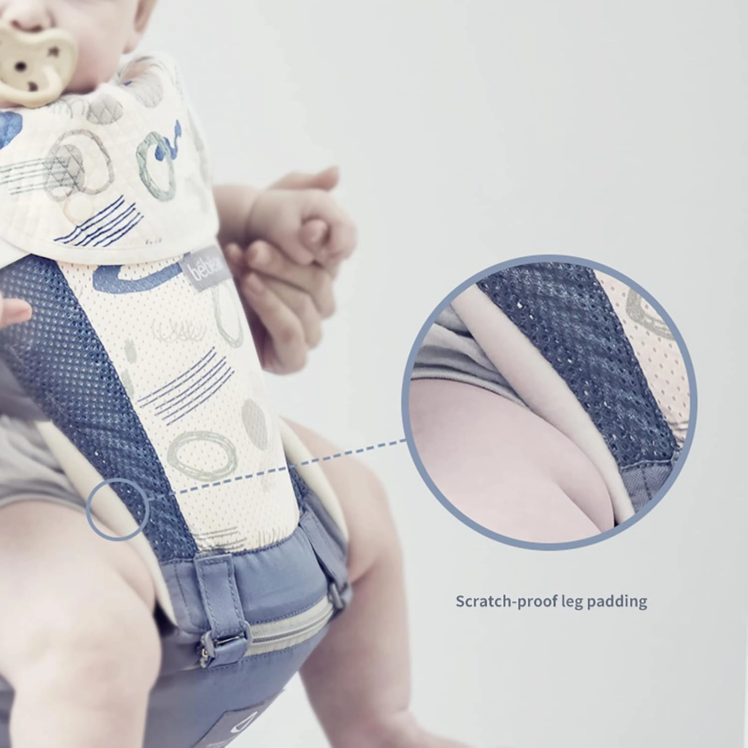 Bebamour Baby Carrier Newborn to Toddler-2 in 1 Hip Seat & Carrier Front and Back Carry with Head Hood & 3 Pieces Teething Pads& Waist Extenders & Storage Bag 0-36 Months (Green)